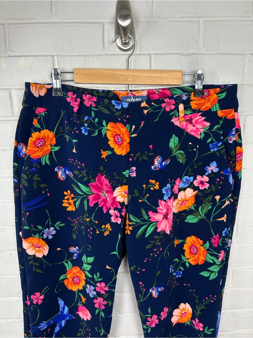 Old Navy Floral Harper Mid Rise Trouser Pants Size 12 - Picture 5 of 10